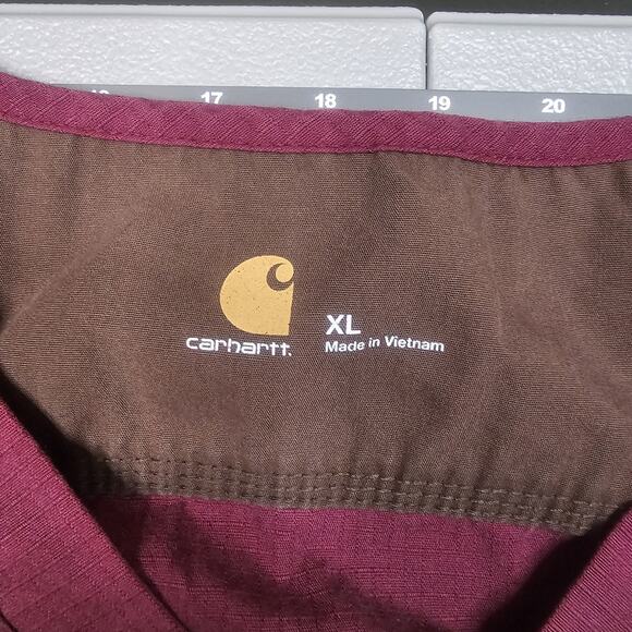 Carhartt Scrub To Mens XL Ripstop Canvas Burgundy Nurse Medical - Picture 4 of 8